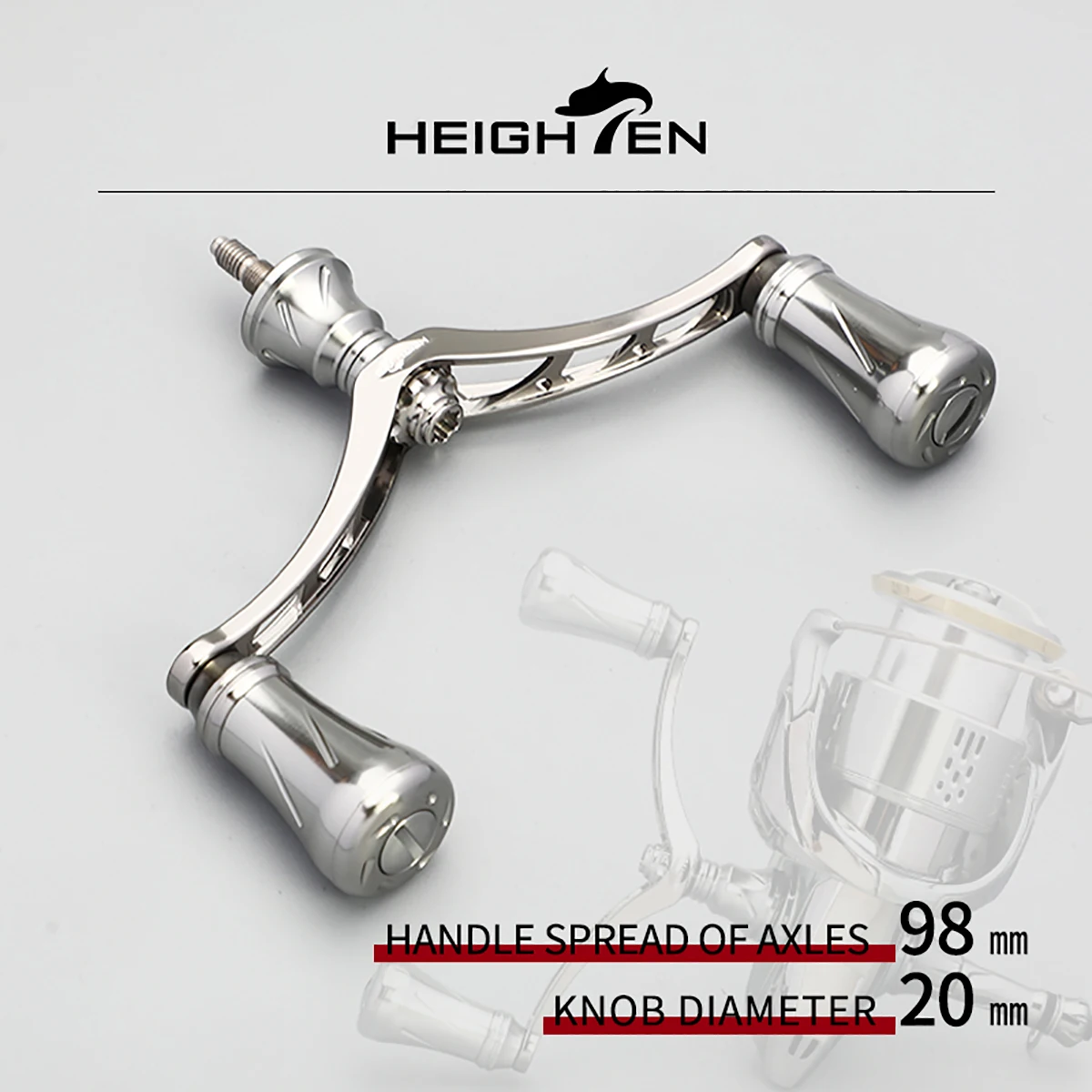 Aumentar los brazos basculantes dobles del carrete giratorio: espaciado entre ejes de 98 mm, perilla de 20 mm de diámetro |     Se adapta a piezas Mod de carrete Daiwa y Shimano - imagen 2