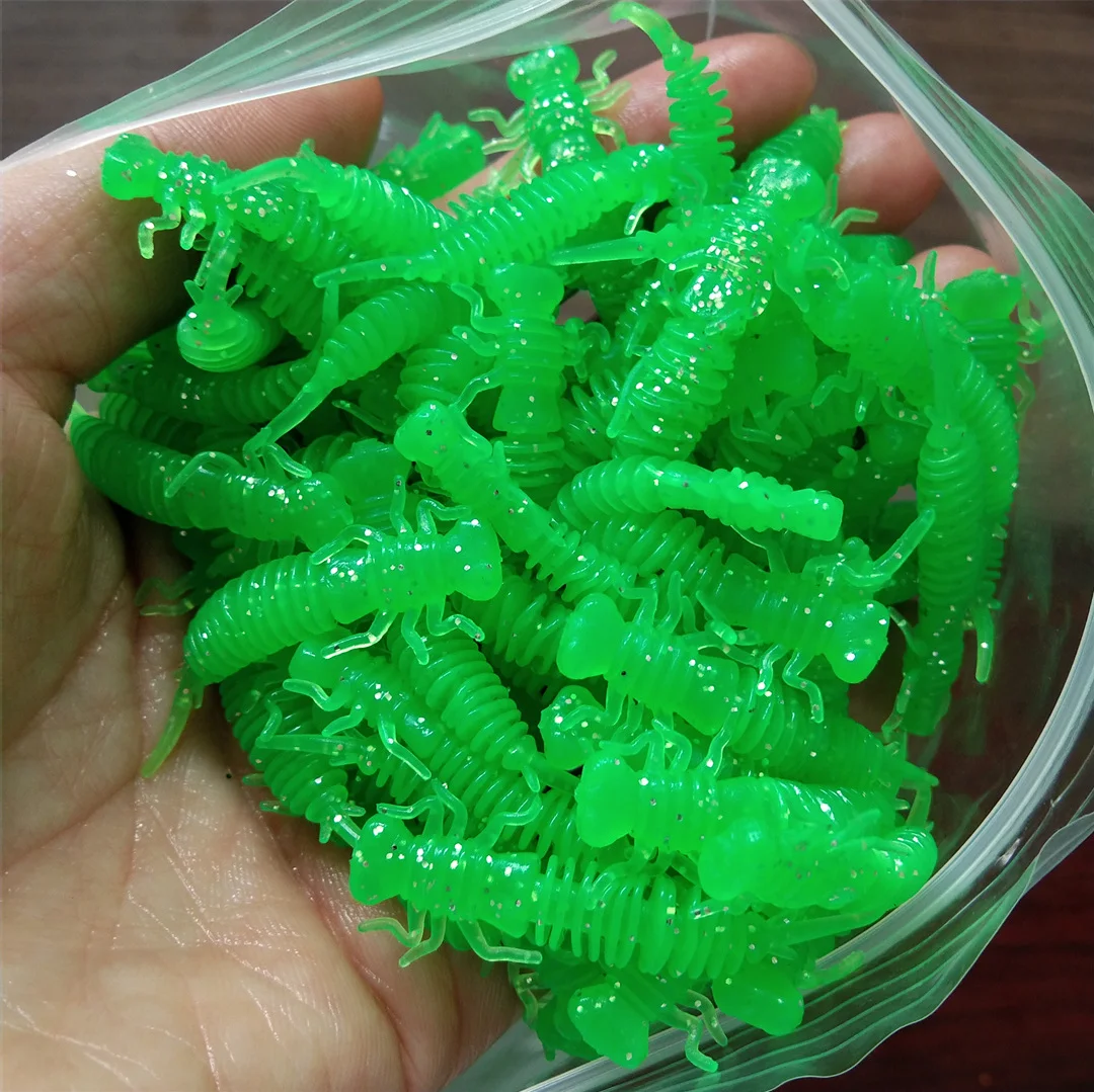 Swolfy-señuelo de pesca Artificial, cebo de Larva de silicona, Wobbler, 250 piezas, 40mm, olor suave - imagen 2