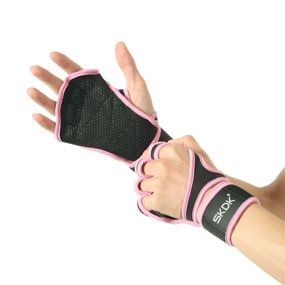 Guantes gruesos para levantamiento de pesas, guantes de entrenamiento de medio dedo ajustables antideslizantes, guantes duraderos resistentes al desgaste para ciclismo y motocicleta - imagen 2