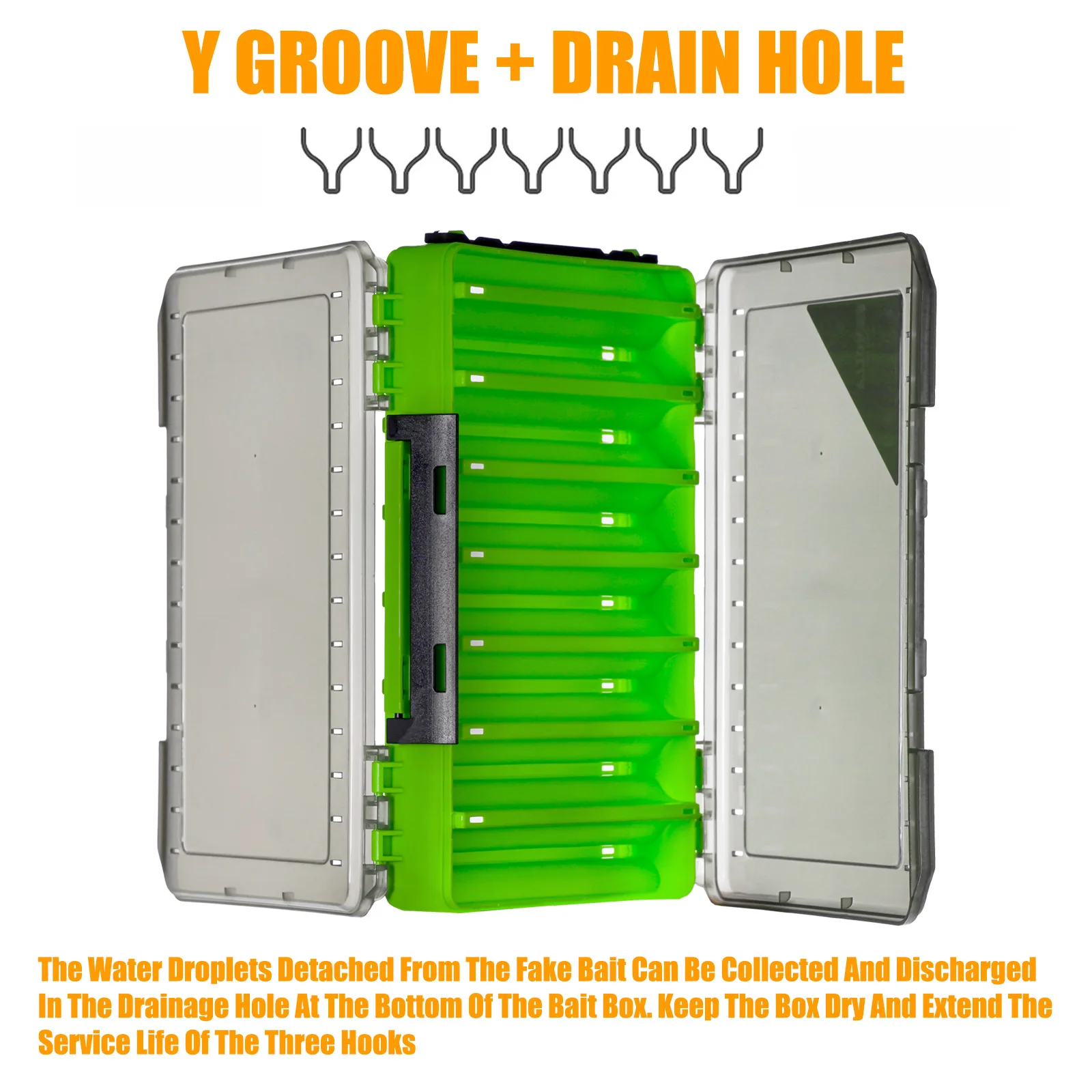 OUYALINE, gran almacenamiento, cajas para anzuelos de señuelo de doble cara, caja de aparejos de pesca, contenedor de cebos, estuche de almacenamiento, accesorios de pesca - imagen 5