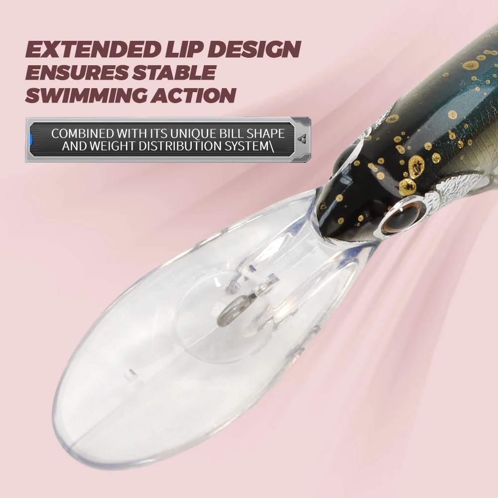 TOLU-señuelo de pececillo, 1 Uds., 9,5 cm, 8,7g, Wobblers, señuelo de pesca de buceo profundo, cebo duro Artificial, pesca en el mar, lubina, Lucio - imagen 5