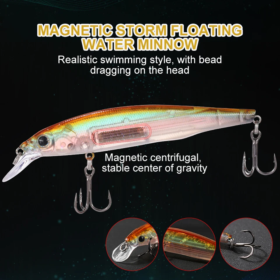 WALK FISH 1 Uds 8g 19g sistema magnético Señuelos de Pesca superiores flotantes Minnow Wobbler calidad aparejos de pesca anzuelos para pesca - imagen 5