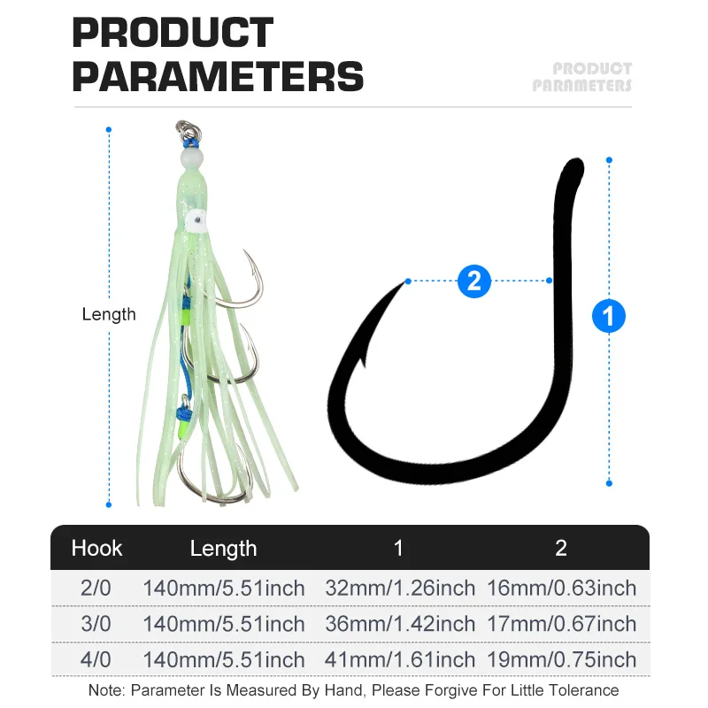 TEASER HK012/HK025 Inchiku Triple Jigging Hook Saltwater Octopus Squid Luminous Snapper Sea Fishing Assist Jigs Hooks Soft Bait - imagen 3