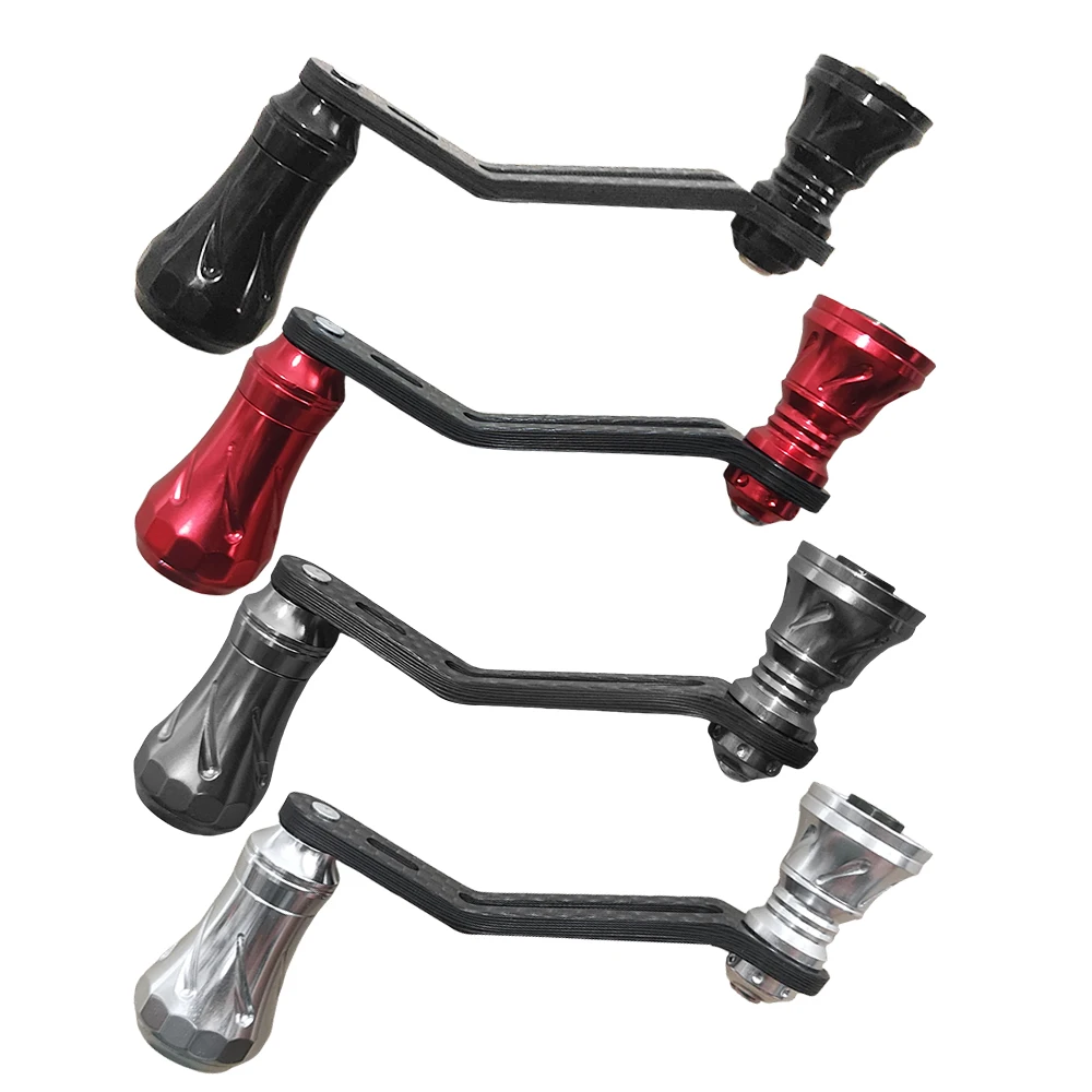 Mango de carrete de pesca de fibra de carbono, perillas de Metal para DAIWA/SHIMANO, mango de carrete giratorio, piezas de repuesto para pesca - imagen 4
