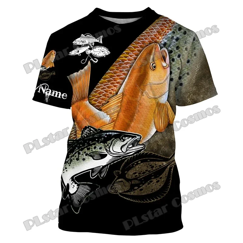 Walleye Fishing/Pesca atún personaliza el nombre 3D impreso camiseta de moda para hombres verano Unisex pantalón corto casual camiseta de manga TX310 - imagen 4
