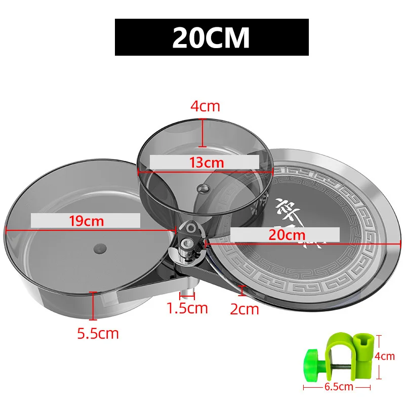 Bandeja de cebo de pesca de forma redonda, palo de inserción magnético fuerte para silla de pesca, caja de herramientas, accesorios, aparejos de cebo XA51G, 3 capas - imagen 3