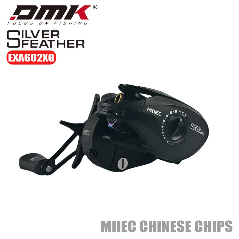 Carrete de fundición DMK Silver Feather EXA Series 146g 8,5: 1 arrastre máximo 5kg 11 + 1 Chips MIIEC asiento de Metal LRG carrete de pesca de agua libre