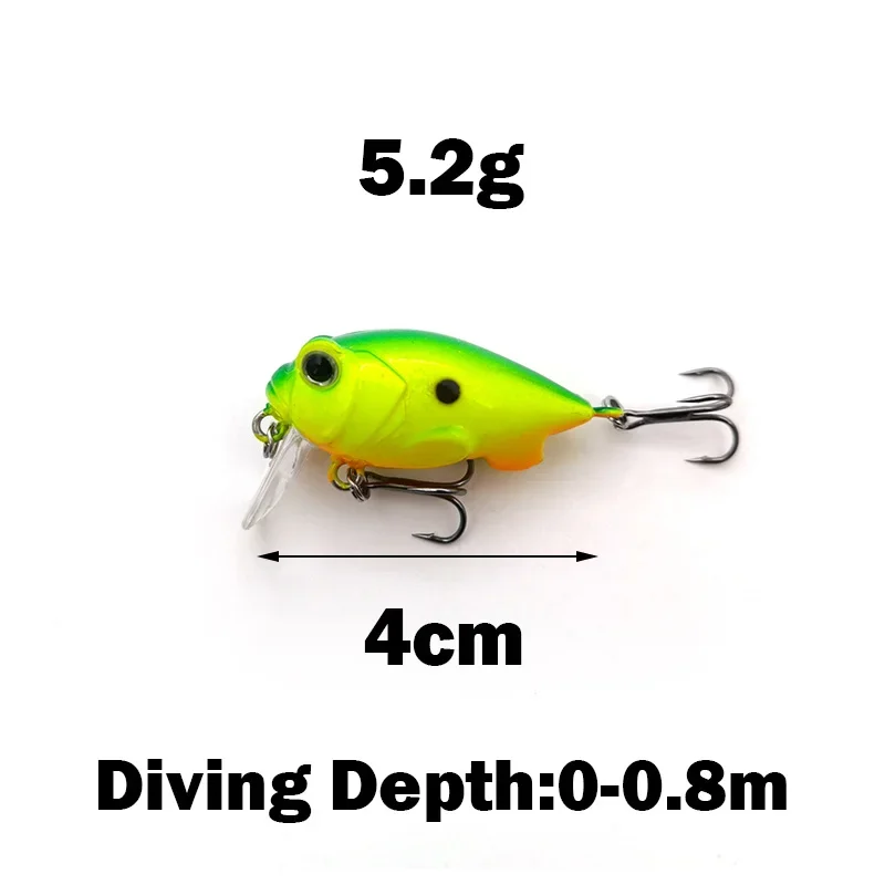 OUTKIT 1 Uds nuevo diseño japonés señuelo de Pesca duro 4cm/5,2g Mini cebo de manivela para Lucio perca lubina hundimiento Crankbait Pesca