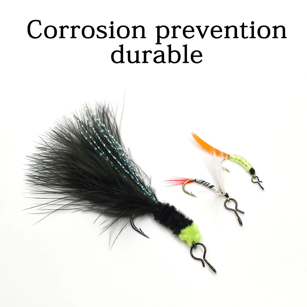 MNFT 50 Uds pesca con mosca Snap cambio rápido para moscas gancho señuelos cerradura de acero inoxidable negro broches de pesca señuelos Clip enlace - imagen 3