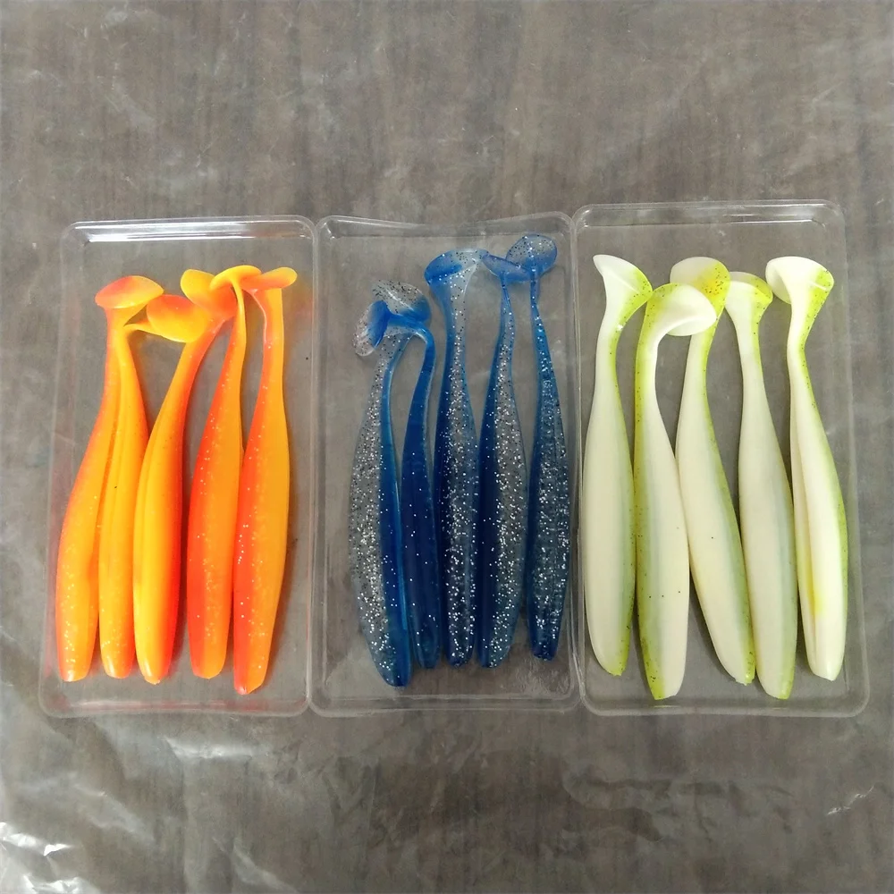 Señuelo suave de silicona para pesca, cebo de sábalo de 15 piezas, 12cm, 9,2g, color amarillo, azul y naranja - imagen 2