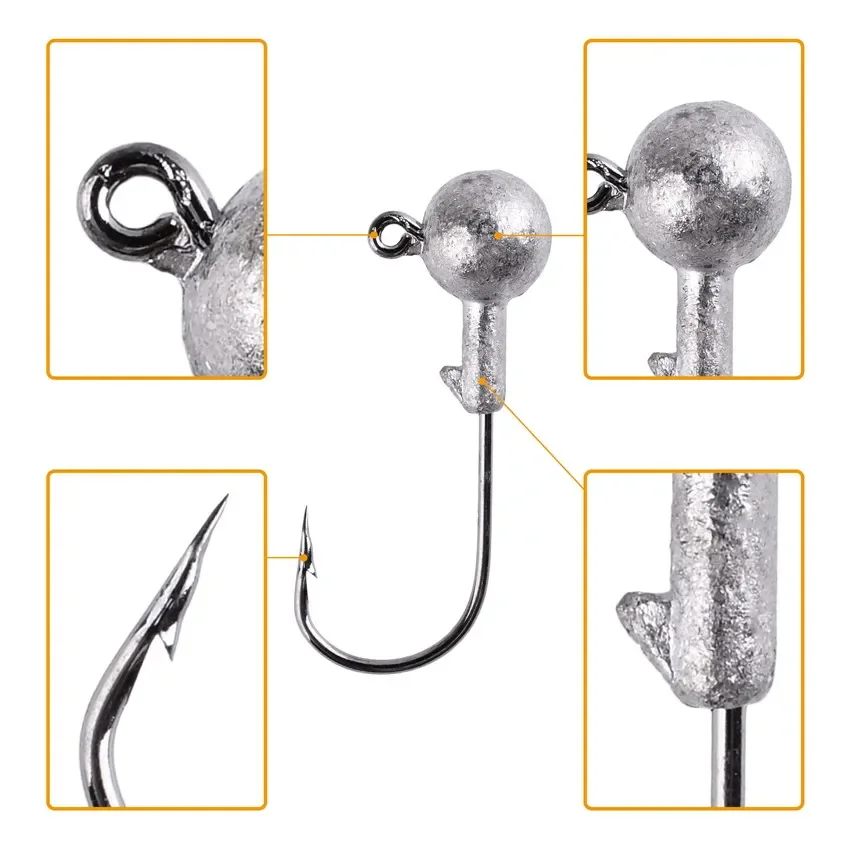 60 unids/lote Kit de señuelos blandos juego de Señuelos de Pesca blandos 5cm 0,7g juego de anzuelos con cabeza de anzuelo 1,6 cm 3,5g anzuelos de Pesca con manivela aparejos de Pesca - imagen 5