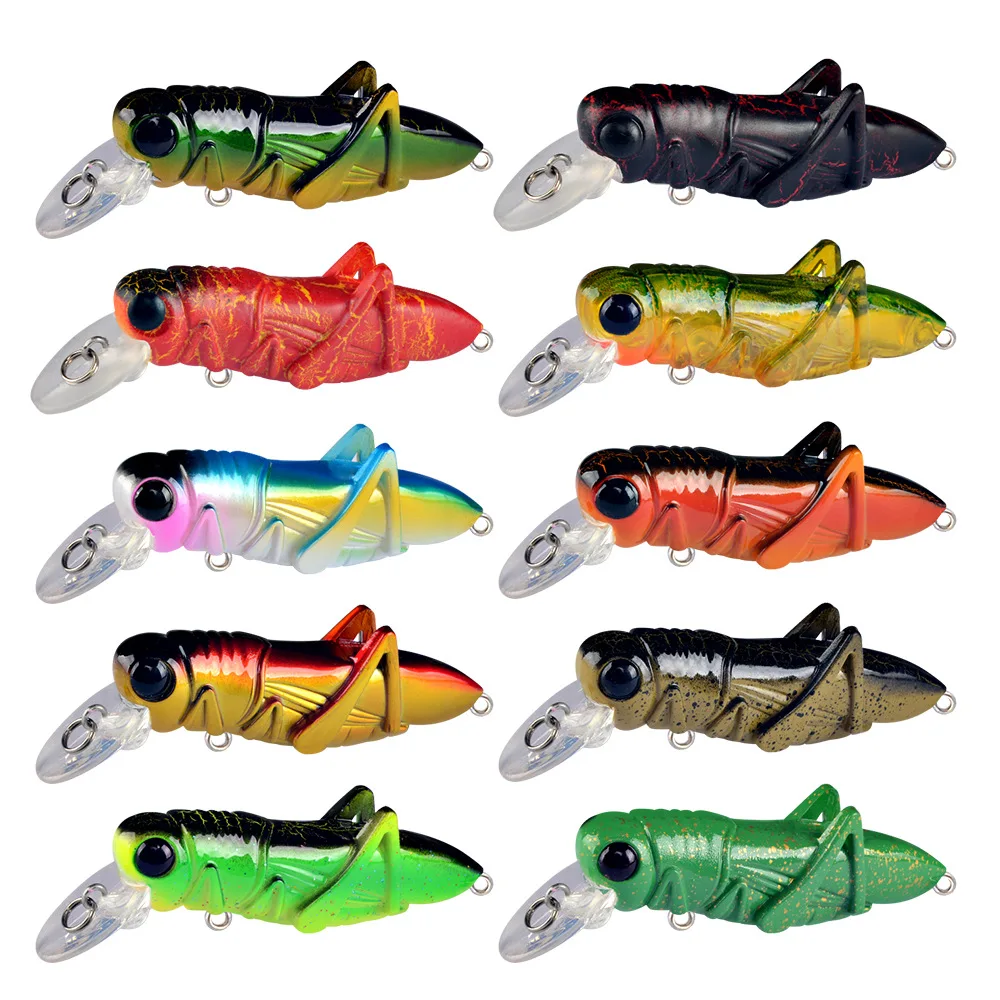 Señuelo de Pesca de pececillos de 75mm y 8g, cebo Wobbler de insectos, Crankbait para saltamontes de plástico realista, aparejos de Pesca de carpa y lubina - imagen 4