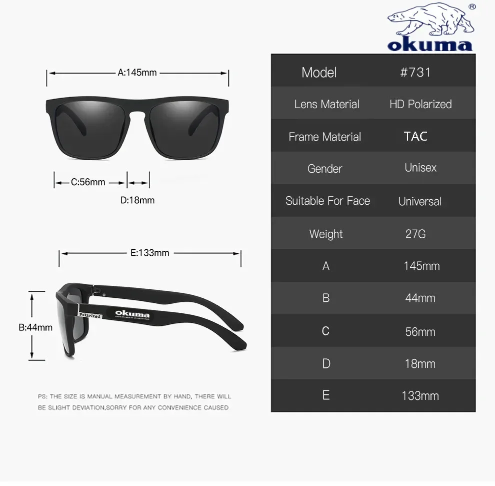 Okuma gafas de sol polarizadas UV400 para hombres y mujeres caza al aire libre, pesca, bicicletas de conducción, gafas de sol caja opcional - imagen 5
