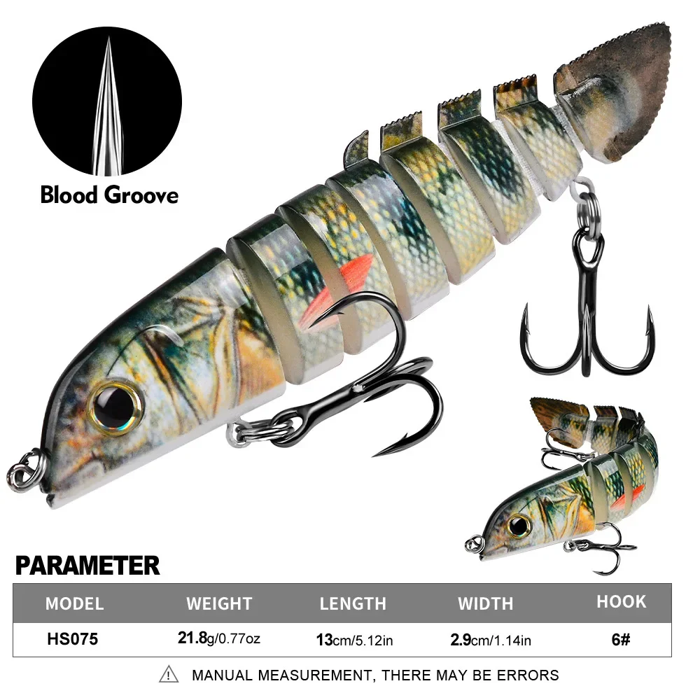 3 uds 13CM 21,8G Wobblers que se hunden Señuelos de pesca articulados Swimbait cebo duro aparejos de pesca para lubina Isca Crankbait - imagen 4