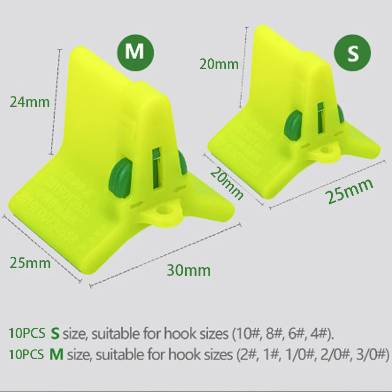 TAKEDO 10PCS Funda para anzuelos de pesca triples S #   M #   Accesorios de pesca ligeros, herramienta de mangas con ranuras, gancho de protección duradero, seguridad - imagen 3