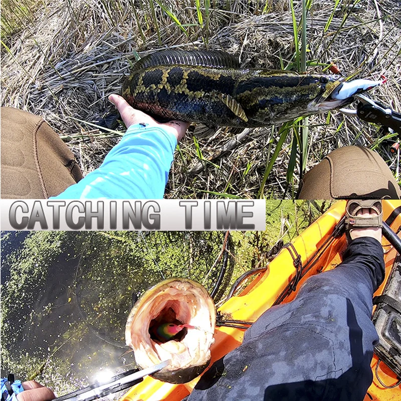 Topwater-SEÑUELOS DE GOMA de rana blanda, cebos de manivela, cabeza de serpiente, lubina, carpa, Lucio, cebo de pesca, rana de rayos blandos artificiales, SharpHooks - imagen 3