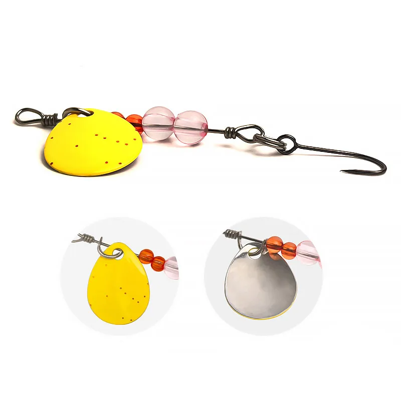 Bazooka-señuelo de pesca Swimbait, carpa, Lucio, Metal, VIB lento, Jigging duro, cebo giratorio, alambre, cuchara, gancho, juego de lentejuelas, Spinners, lubina, 2g - imagen 3