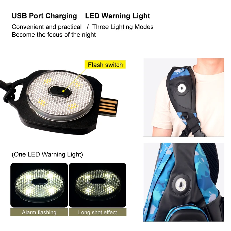 Nuevo bolso de hombro para pesca, bolso cruzado para deportes al aire libre, Señuelos de Pesca, caja de línea, aparejos de almacenamiento, bolsa impermeable con luces LED - imagen 3