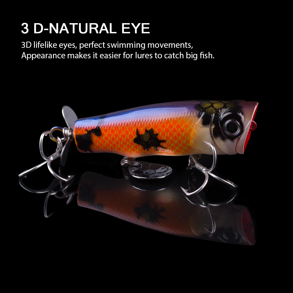 Hanlin-Señuelos de Pesca giratorios, cebos giratorios de 8CM y 13,5G, 5 piezas - imagen 4