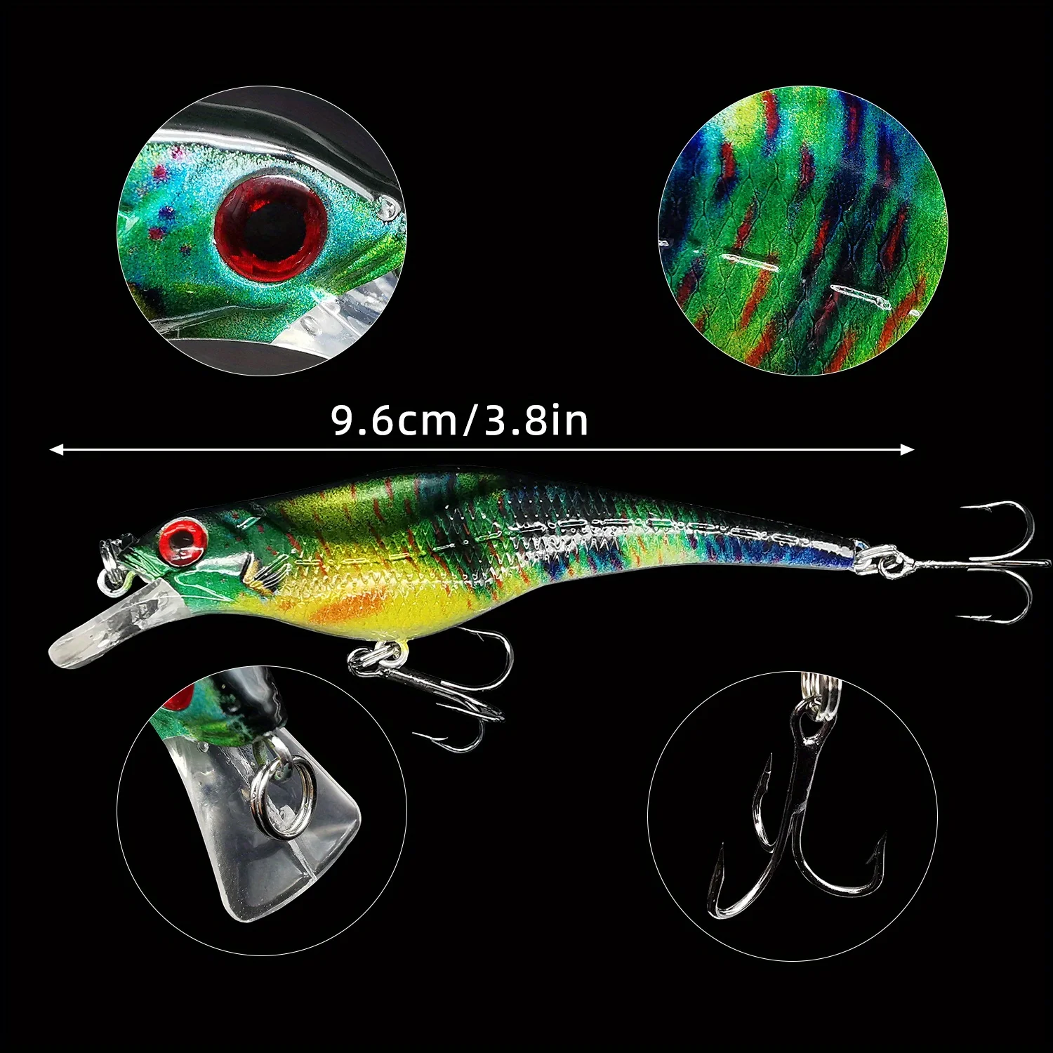 Señuelos de Pesca con impresión colorida, cebo Artificial Minnow que se hunde, perfecto para atraer peces de trofeo en varias profundidades, 1 unidad/3 piezas - imagen 2