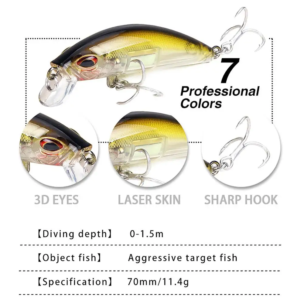 Cebo de pesca luminoso de 7cm y 11,4g, señuelo Artificial de fundición larga, aparejos de pesca, accesorios para agua de mar dulce - imagen 3