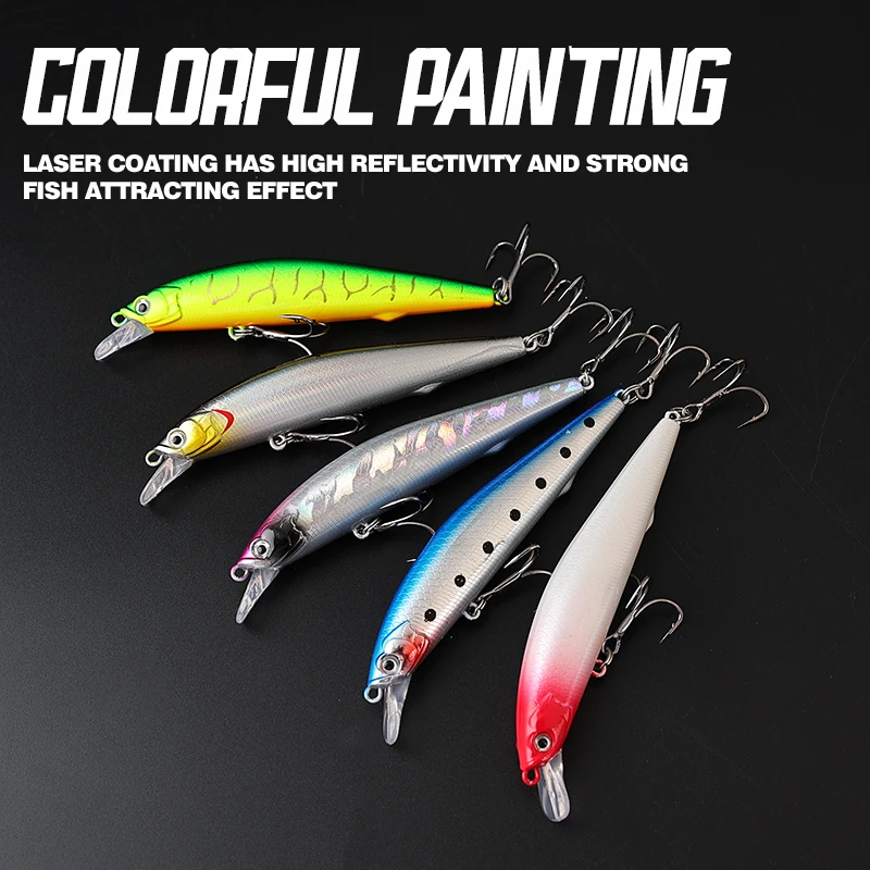 Señuelo de Pesca TAIYU de 10 cm y 9.5 g, Señuelo de Suspensión Tipo Minnow, Lanzamiento Largo, Retención de Mosca Muerta, Cebo para Pesca de Lubina Blanca - imagen 5