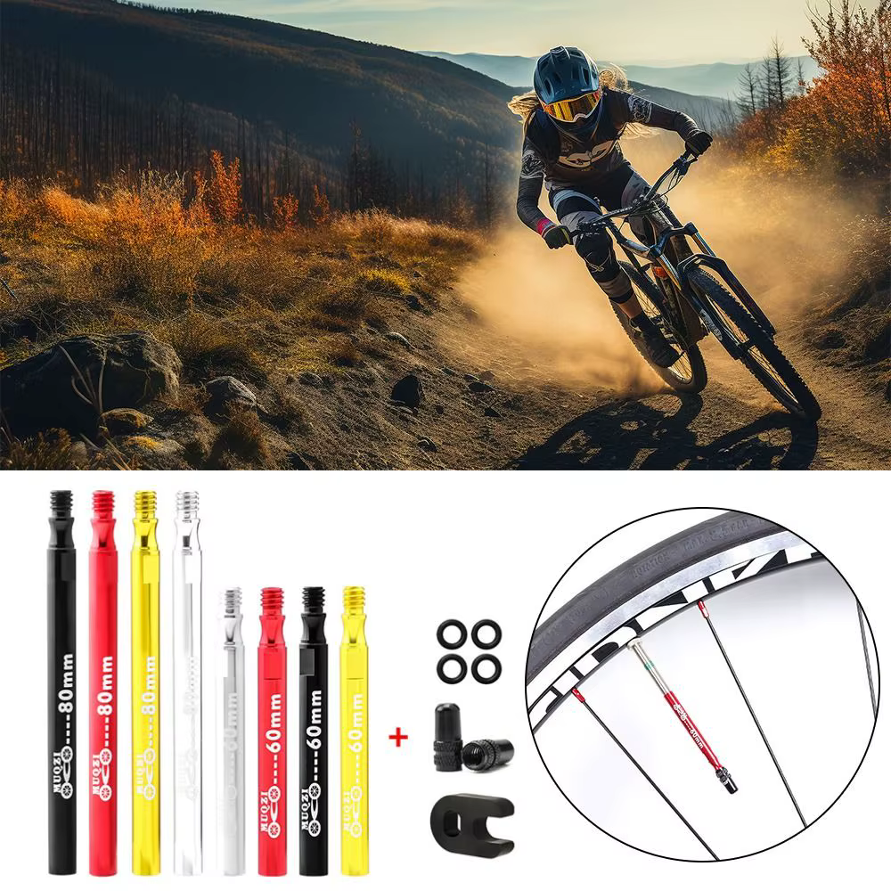 Extensor válvula inoxidable universal para bicicleta carretera - imagen 3