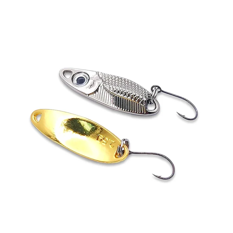 Nuevo Mini señuelo de pesca 1,5g2,5g3,5g cuchara señuelos de metal Spinnerbait Minnow pez pequeño anzuelo único plantilla flujo trucha cebos pesca caliente - imagen 4