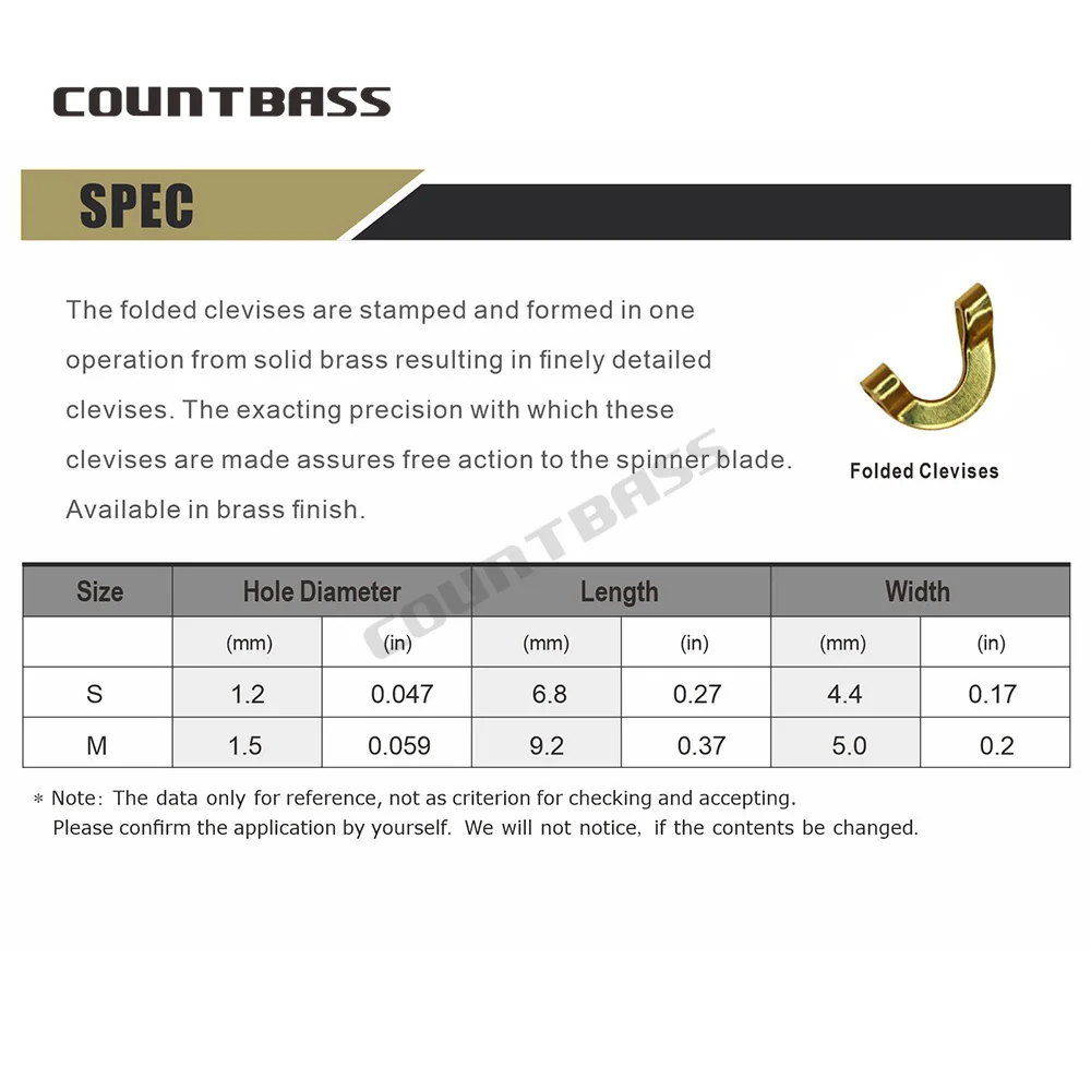 Countbass 100 Uds. Horquillas plegadas material de latón DIY spinnerbatis spinner accesorios de Señuelos de Pesca - imagen 2