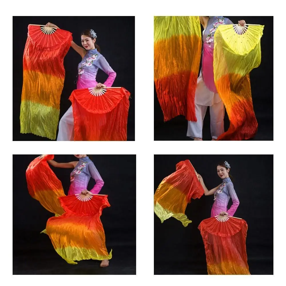 Gradient Color Belly Dancing Fan 120/150/180cm Length Multicolors Long Imitation Fan Dance Accessories Square Dancing - imagen 4