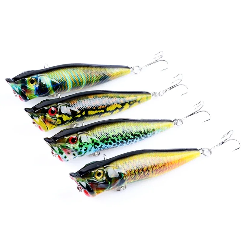 1Pc Big Popper Fishing Lure 9cm 12g Topwater Wobblers Artificial Bait with High Carbon Steel Hooks Crankbait Bass Pesca Tackle - imagen 4