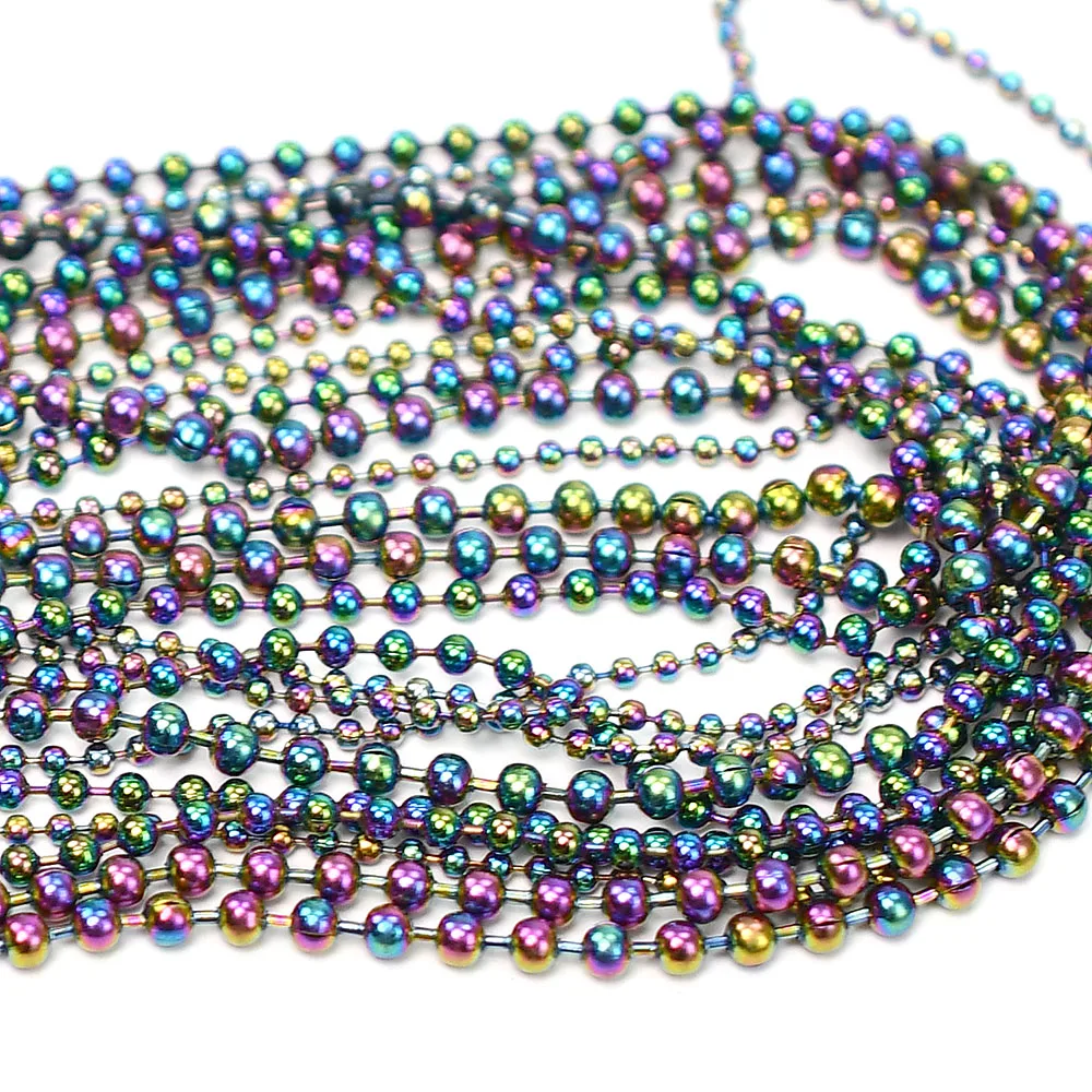 Cadena de cuentas para atar moscas, ojos de cuentas de Metal de 2,4mm y 3,2mm, materiales de pesca con mosca, cadena de mancuerna de cobre colorida, ojos de 1,5mm, 2mm y 2,4mm - imagen 5