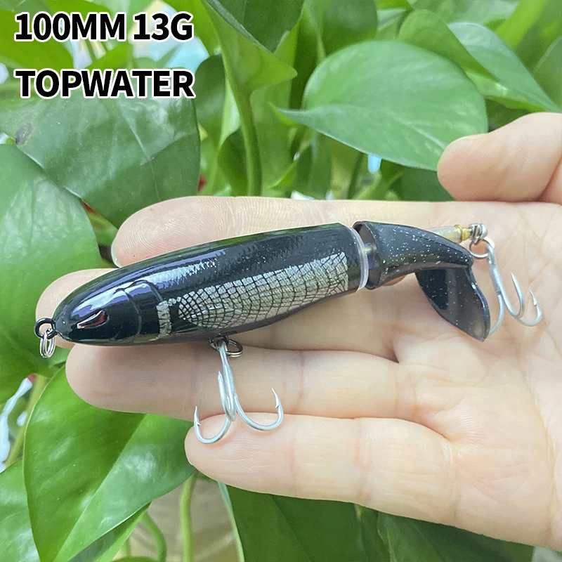 1 Uds Whopper Plopper Topwater 10cm 13g superficie señuelo de pesca Isca cebo duro Artificial Plopper cola giratoria suave Crankbait - imagen 4