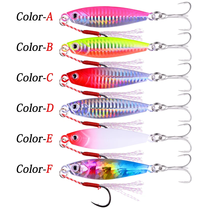 Plantilla giratoria de Metal, cebo duro de 7g/10g/15g/20g/30g/40g, pesca Jigging señuelo de agua salada, cebos de hundimiento de cuerpo láser, aparejos de pesca de carpa - imagen 3