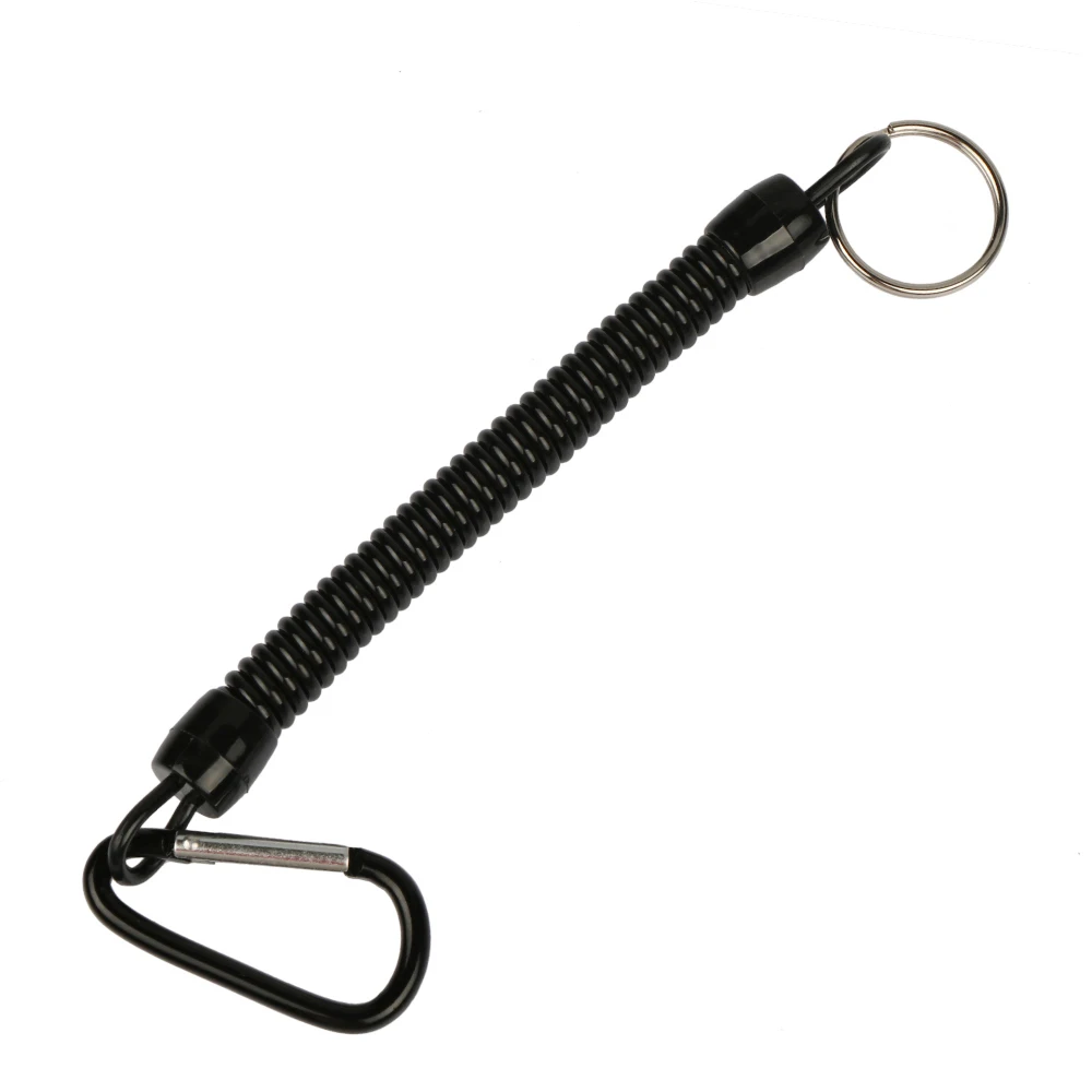 Goture, 6 uds., cuerdas de cordón de Pesca negras, cuerda en espiral de plástico retráctil, línea de seguridad, longitud máxima estirada, 100cm - imagen 2