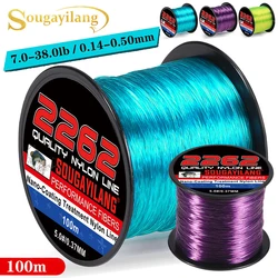 Sougayilang-sedal de pesca de nailon, monofilamento de 100m, aparejos de pesca de 0,14-0,50mm, arrastre máximo de 17kg, Material Superior, línea de fundición suave