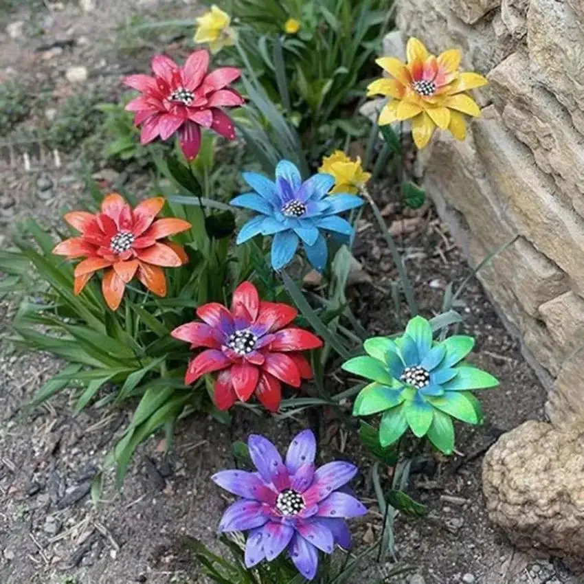Adorno metálico de flores exterior resistente a la corrosión para jardín