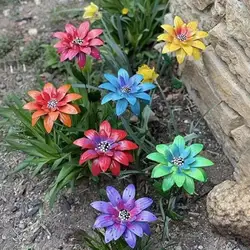 Adorno metálico de flores exterior resistente a la corrosión para jardín