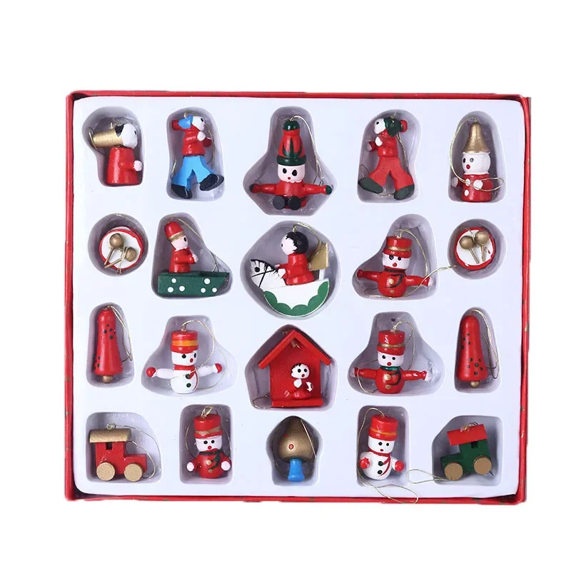 Colgante Navideño Artesanal de Madera – Decoración Pequeña para Árbol - imagen 4