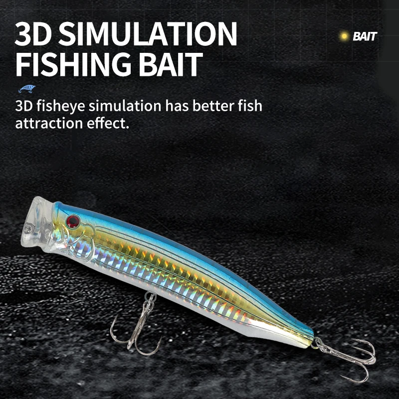 4 unids/set 120mm 30g Popper cebo flotante señuelo Bass Crankbaits Isca aparejos de pesca artificiales - imagen 3
