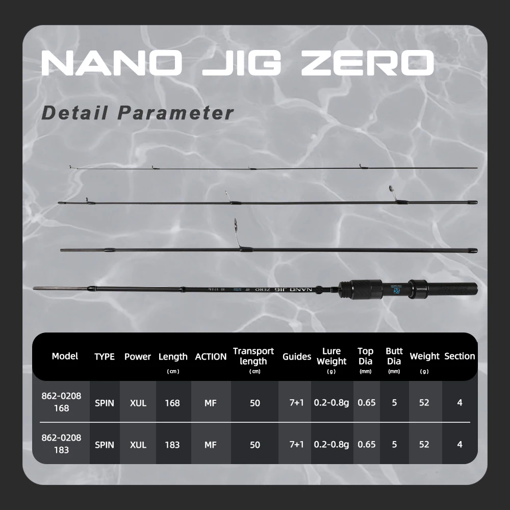 Caña MIFINE NANO JIG ZERO Travel XUL ultraligera para trucha