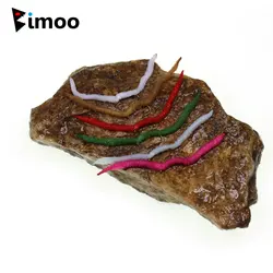 Bimoo 6PCS # 12 Squirmy chenilla San Juan gusano mosca Artificial Squirmy mosca húmeda lombriz mosca trucha Grayling Bluegill Señuelos de pesca