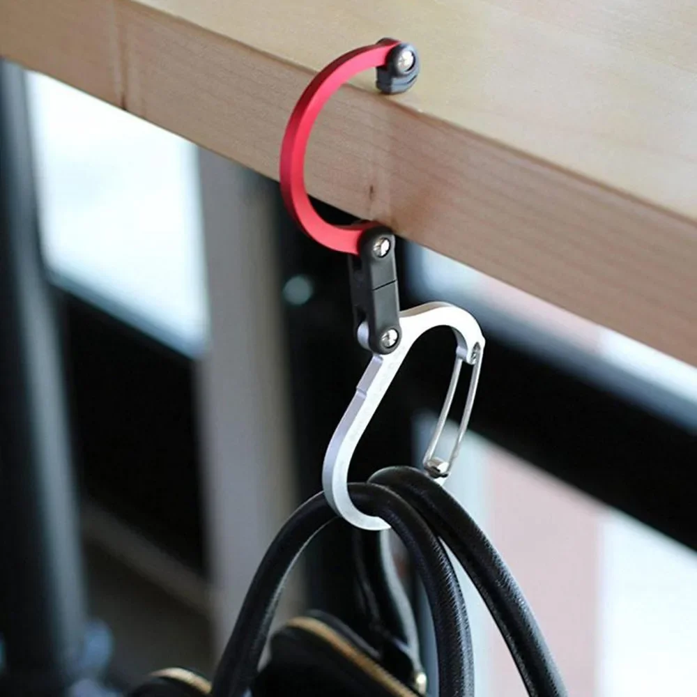 Mosquetón con Clip de engranaje híbrido para acampar, gancho giratorio, Clip para senderismo, mochila de viaje, mosquetón, Clips fuertes sin bloqueo para pesca - imagen 5