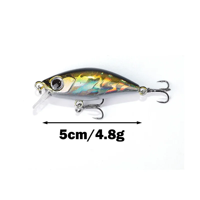 Señuelo de Pesca de 5cm y 4,8g, Mini señuelo pececillo de calidad, ojos 3D, cebo duro de plástico, Wobblers artificiales, Crankbait, Baait, 1 ud. - imagen 2