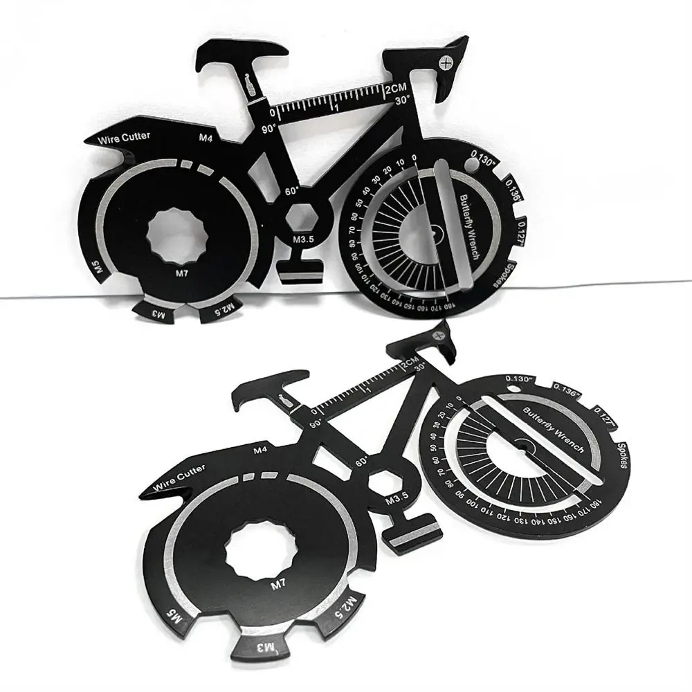 Tarjeta multiherramienta 20 en 1 para bicicleta, dispositivo de supervivencia, llavero, Herramienta de bolsillo multifuncional para acampar al aire libre, 1 unidad - imagen 2