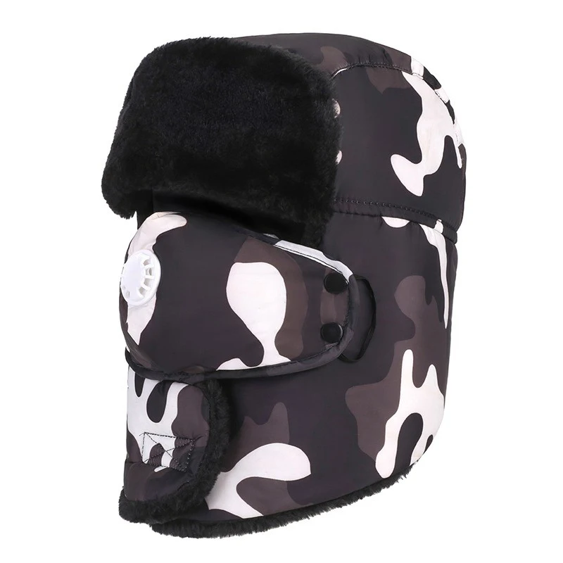 Gorro de pesca hombre térmico terciopelo camuflaje invierno caliente - imagen 5