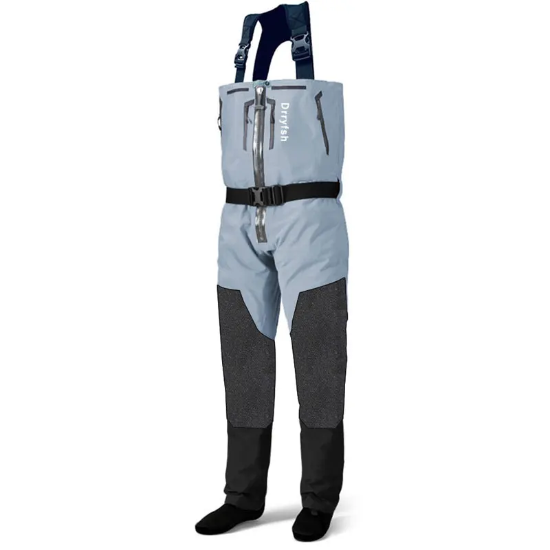 Botas de pesca con mosca en el pecho con cremallera frontal grande y alta para hombre, impermeables, transpirables, con cremallera, para caza, pantalones para vadear - imagen 4