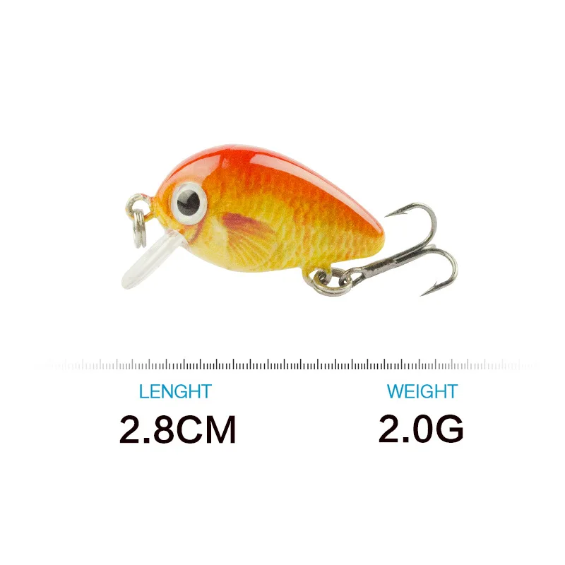 Mini pececillo de hundimiento lento, señuelo de Pesca de 2,8 cm y 2,0g, Wobblers Crankbaits Jerkbait, perca, carpa, trucha, Señuelos de Pesca - imagen 3