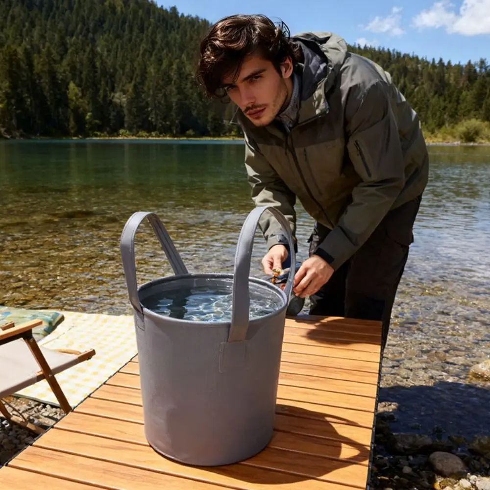 Bolsa de almacenamiento de agua reutilizable duradera, gran capacidad con asa, bolsa de agua plegable, contenedor de agua plegable portátil suave para senderismo - imagen 3