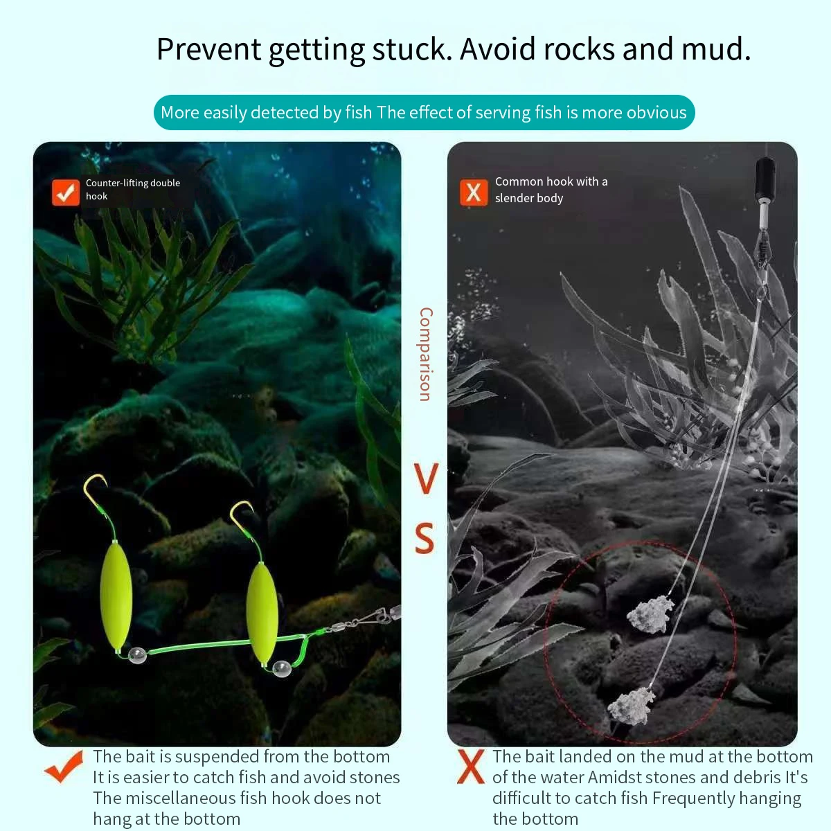 1 unidad de 2 anzuelos, aparejos de pesca para el cabello, anzuelo Iseni, anzuelo de pesca de carpa, listo para usar, tamaño 3 # -13 #   Señuelo de pesca de aparejos de carpa - imagen 3